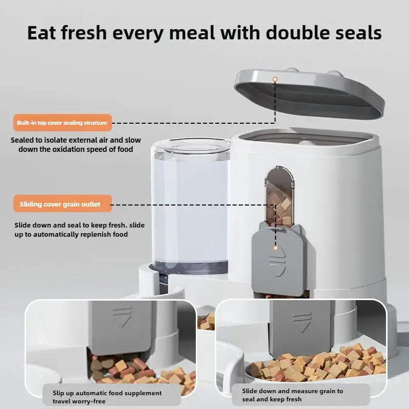 Automatic Cat Feeder and Water Fountain Bowl