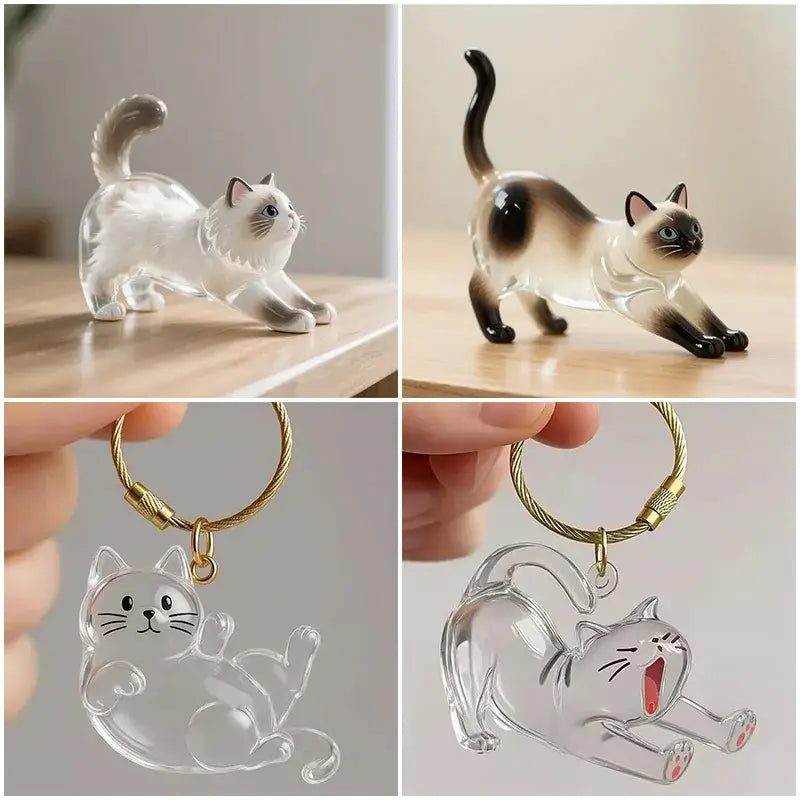 Cat Fur Memorial Keyring Capsule Keepsake