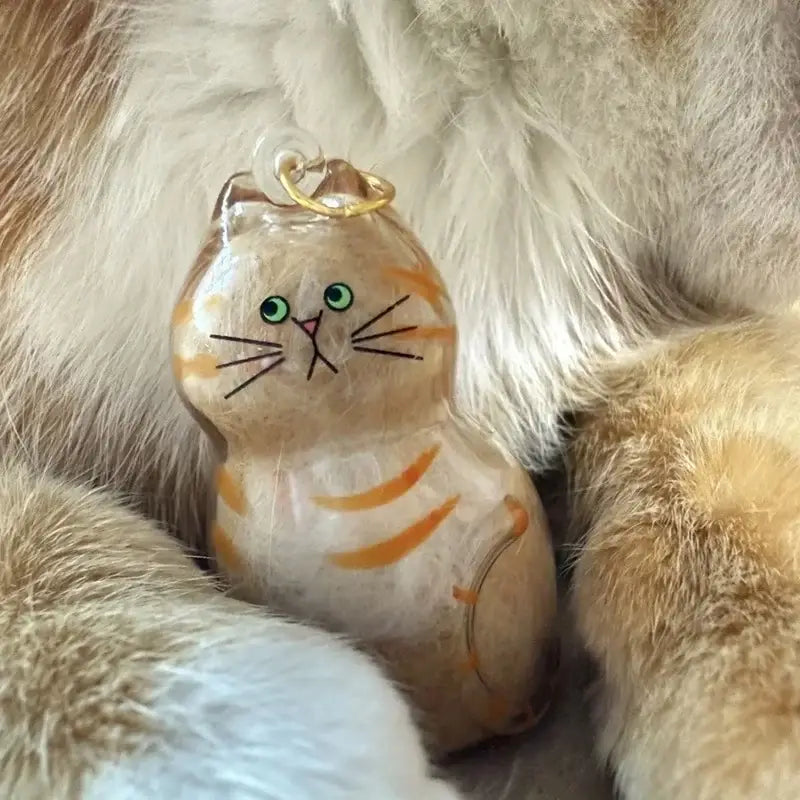 Cat Fur Memorial Keyring Capsule Keepsake