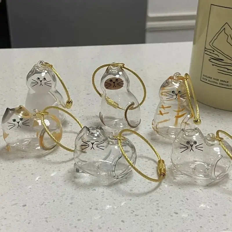 Cat Fur Memorial Keyring Capsule Keepsake