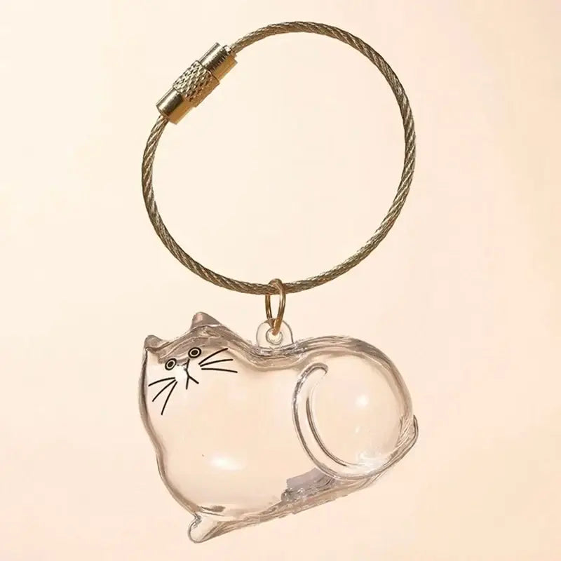 Cat Fur Memorial Keyring Capsule Keepsake