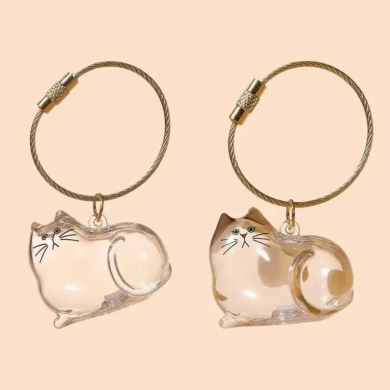 Cat Fur Memorial Keyring Capsule Keepsake