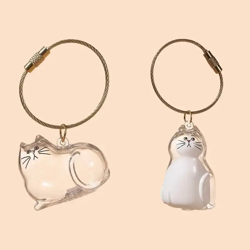 Cat Fur Memorial Keyring Capsule Keepsake