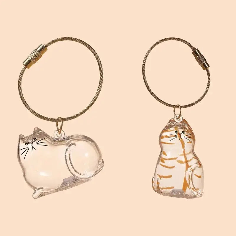 Cat Fur Memorial Keyring Capsule Keepsake
