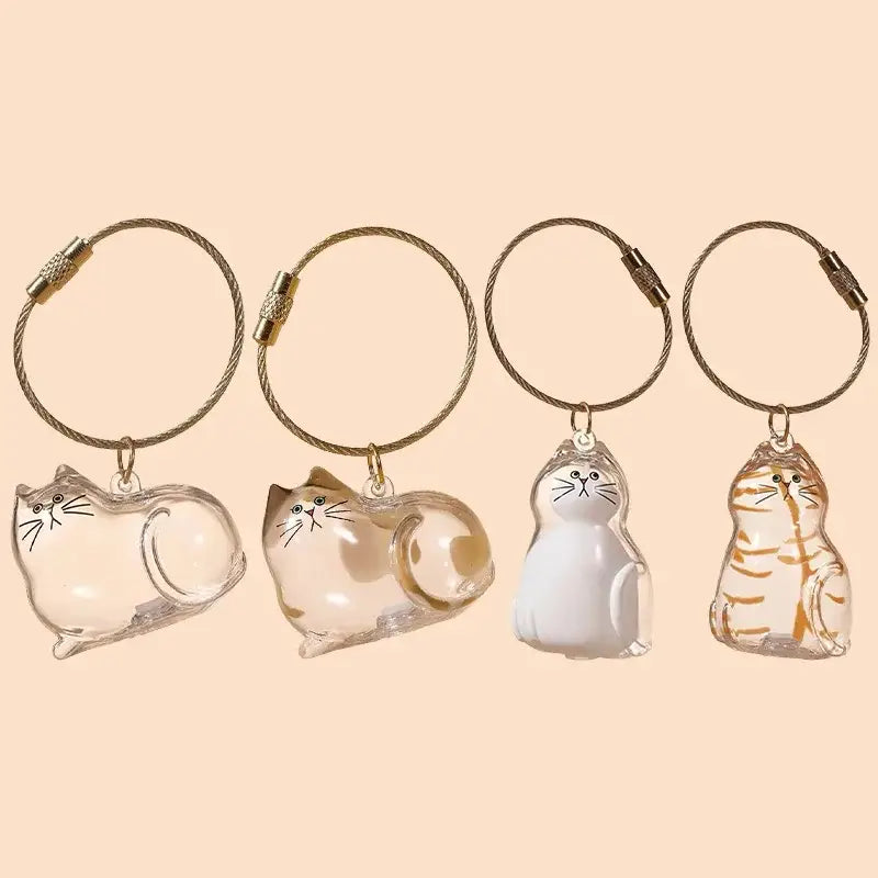 Cat Fur Memorial Keyring Capsule Keepsake