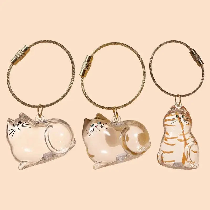 Cat Fur Memorial Keyring Capsule Keepsake