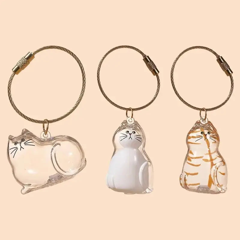 Cat Fur Memorial Keyring Capsule Keepsake