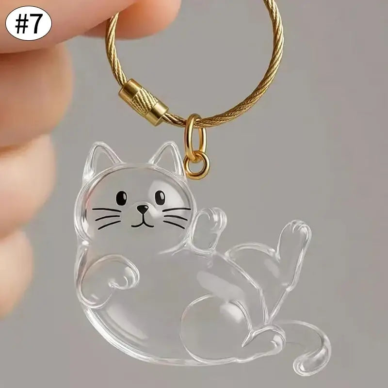 Cat Fur Memorial Keyring Capsule Keepsake