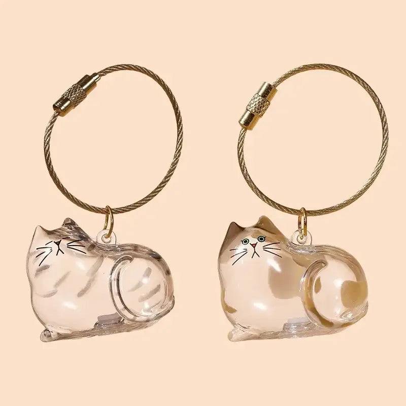 Cat Fur Memorial Keyring Capsule Keepsake