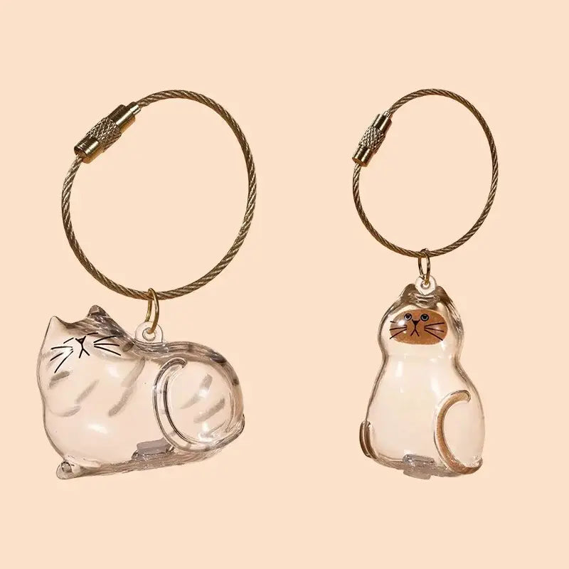 Cat Fur Memorial Keyring Capsule Keepsake