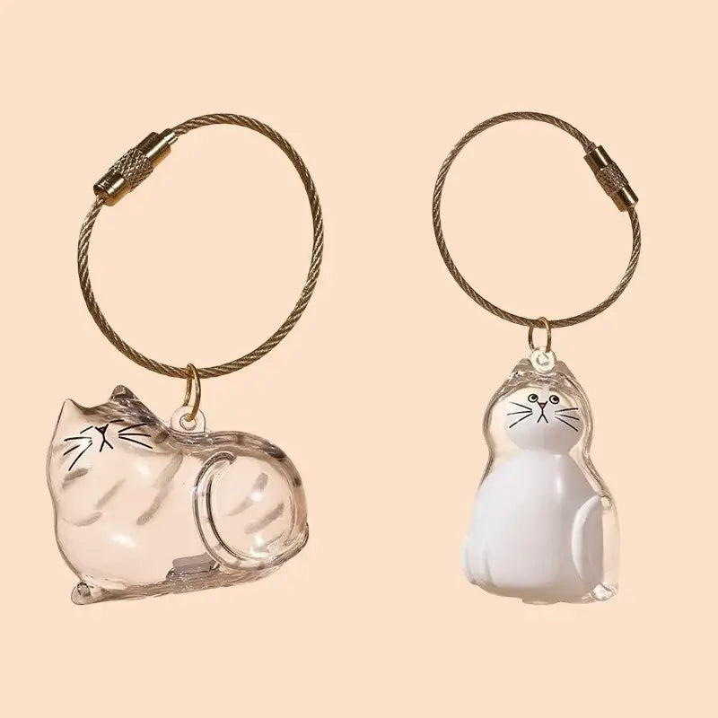 Cat Fur Memorial Keyring Capsule Keepsake