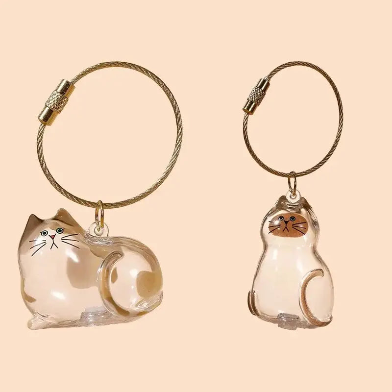Cat Fur Memorial Keyring Capsule Keepsake