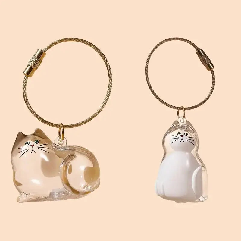 Cat Fur Memorial Keyring Capsule Keepsake