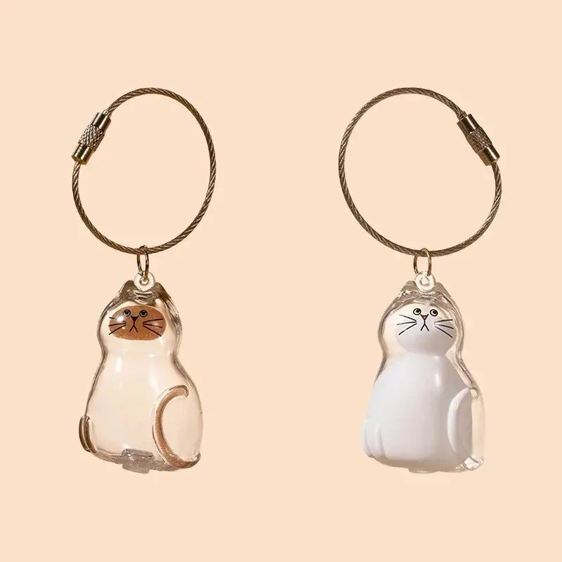 Cat Fur Memorial Keyring Capsule Keepsake
