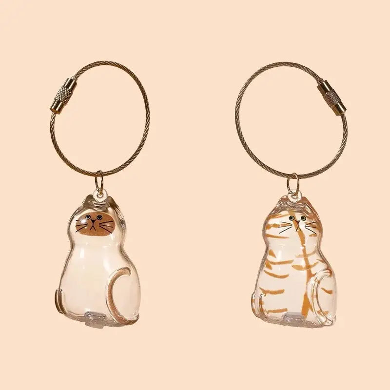 Cat Fur Memorial Keyring Capsule Keepsake