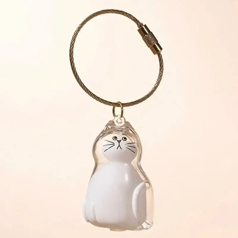 Cat Fur Memorial Keyring Capsule Keepsake