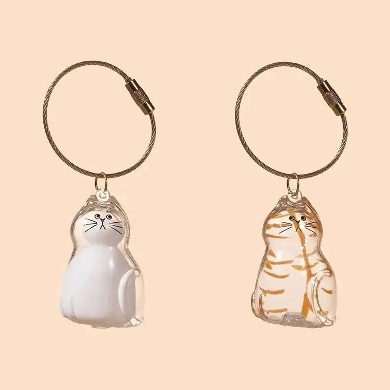 Cat Fur Memorial Keyring Capsule Keepsake