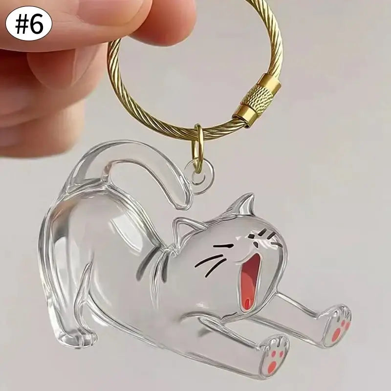 Cat Fur Memorial Keyring Capsule Keepsake
