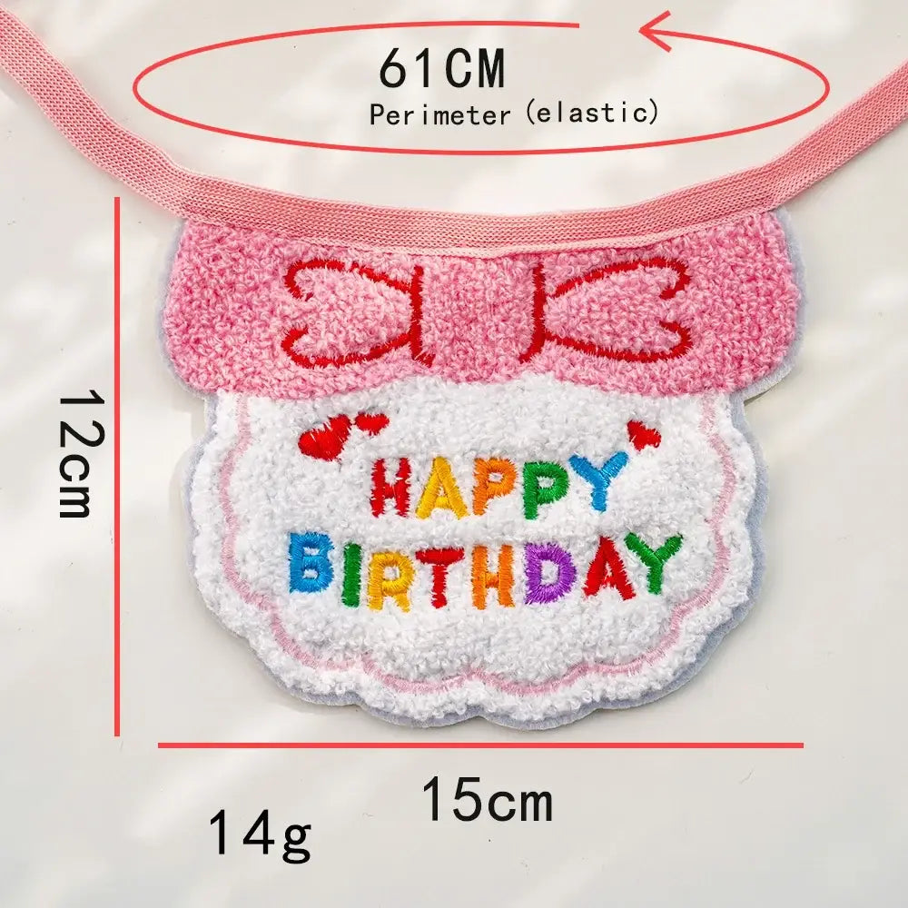 Cute Puppy And Kitten Birthday Hat And Scarf Set