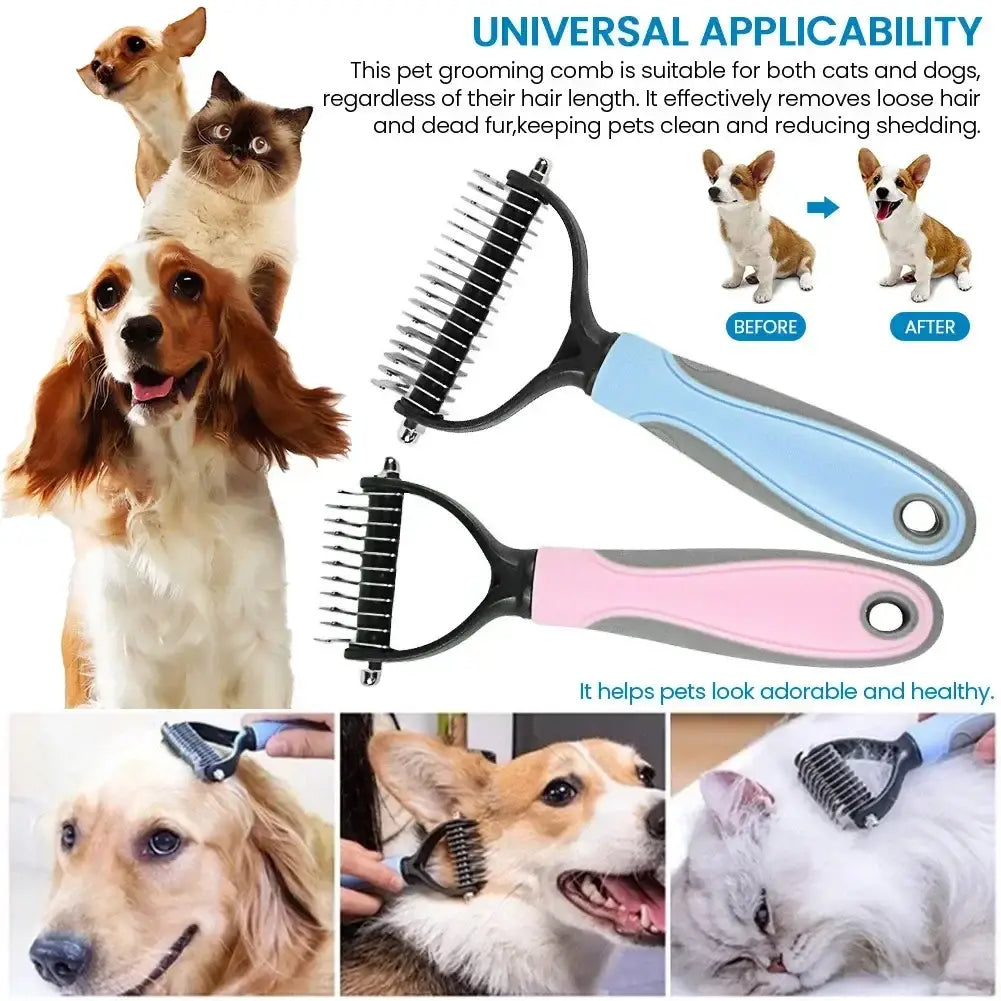 Double Sided Pet Grooming Comb for Cats and Dogs