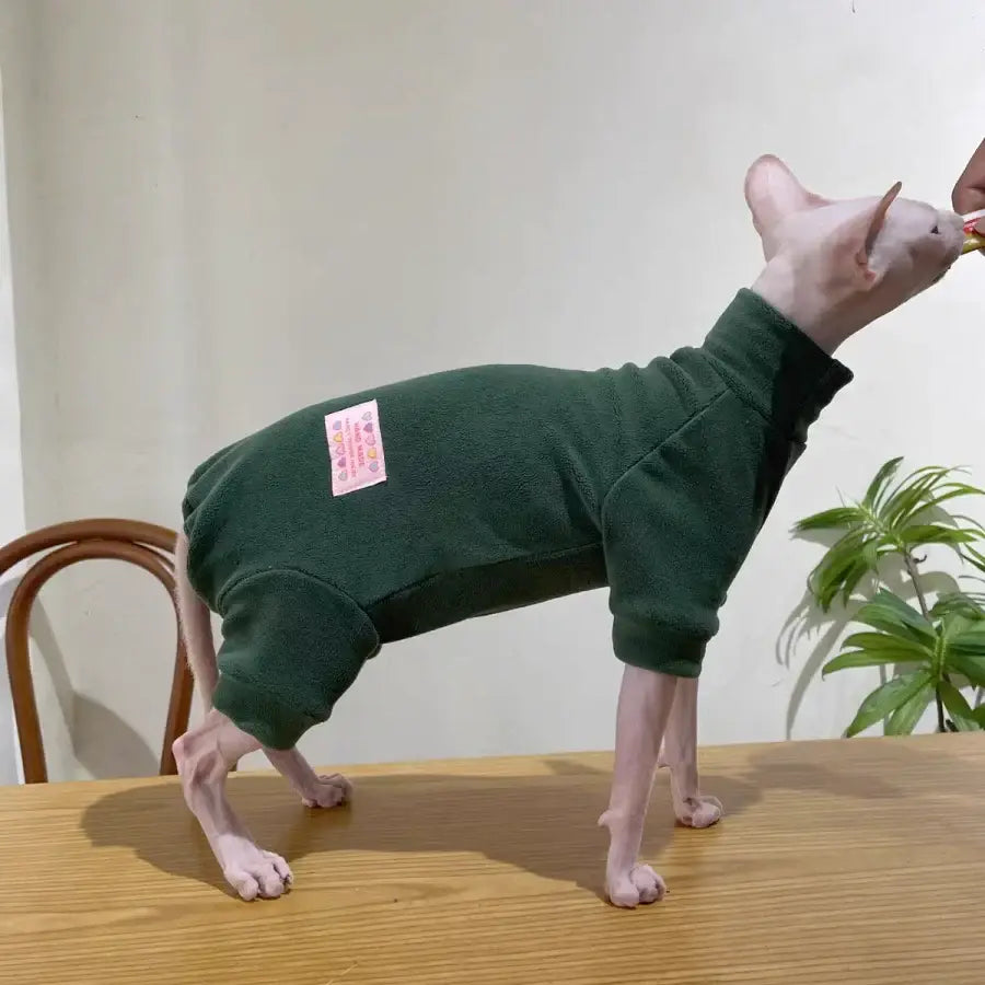 Warm Fleece FourLegged Jumpsuit for Sphynx Cats