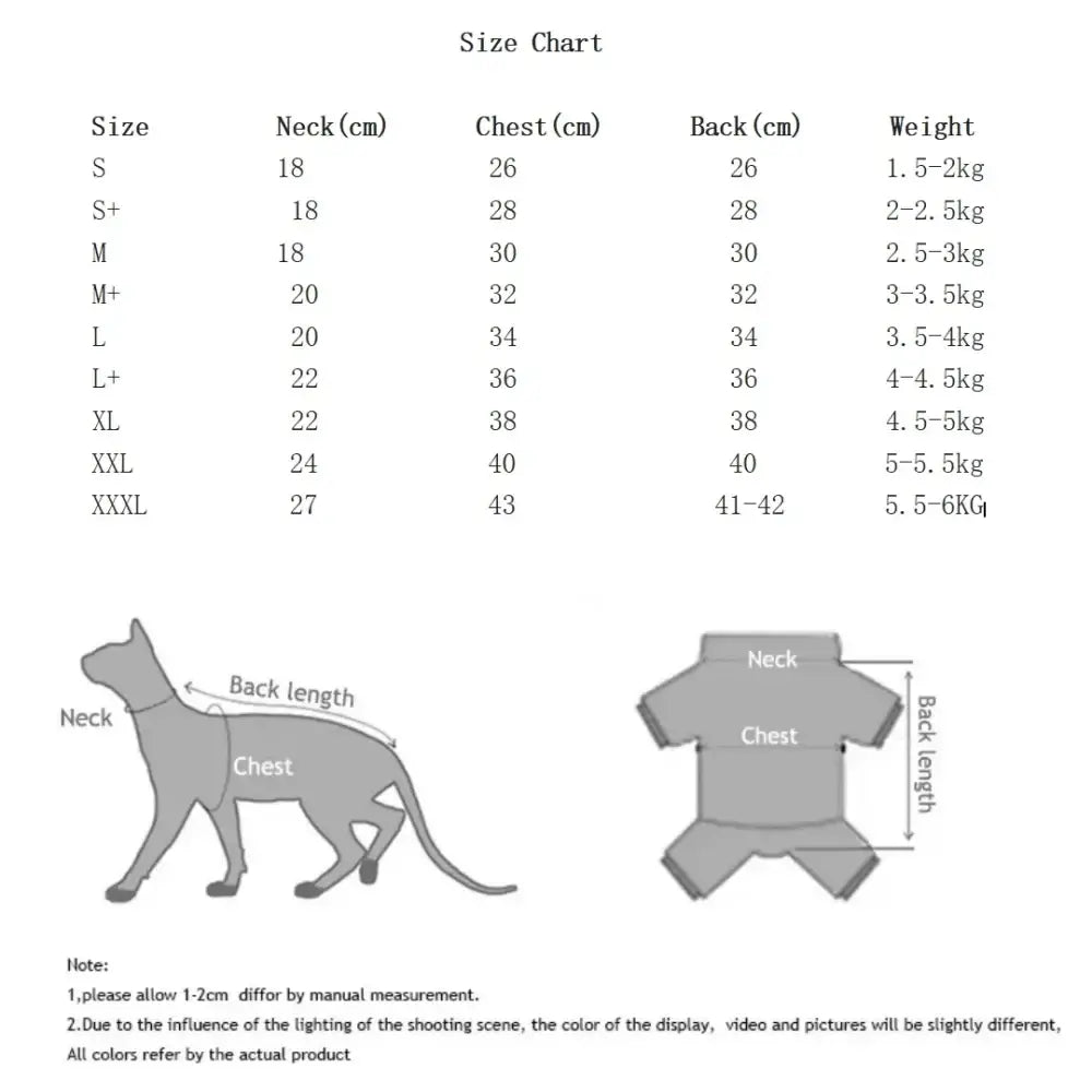 Warm Fleece FourLegged Jumpsuit for Sphynx Cats