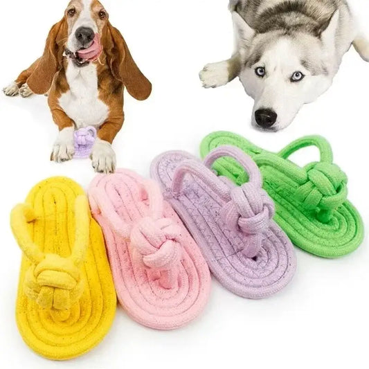 Interactive Cotton Slipper Rope Dog Toy for Teeth Training