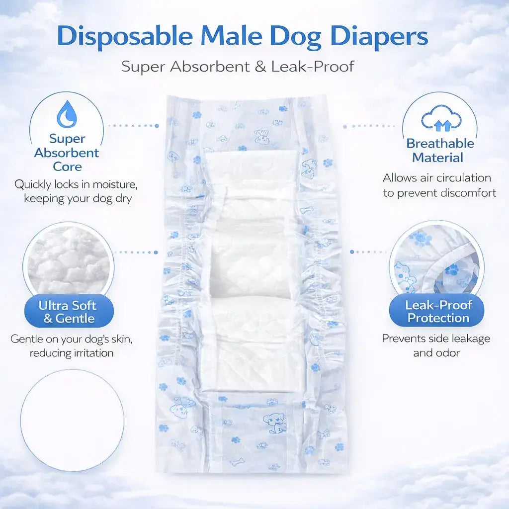 JM 10-Piece Unisex Dog Diapers with Instant Absorption