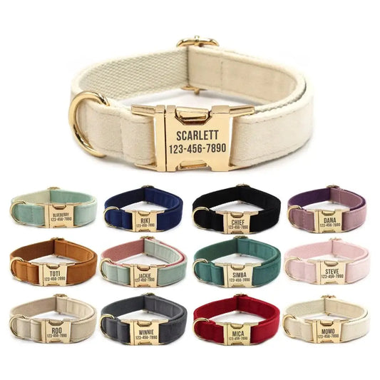 Personalized Soft Velvet Dog Collar With Free Engraving