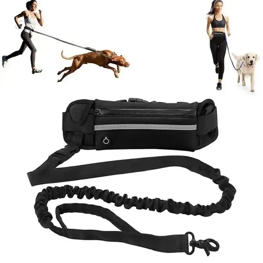 Reflective Hands-Free Running Dog Leash with Waist Bag