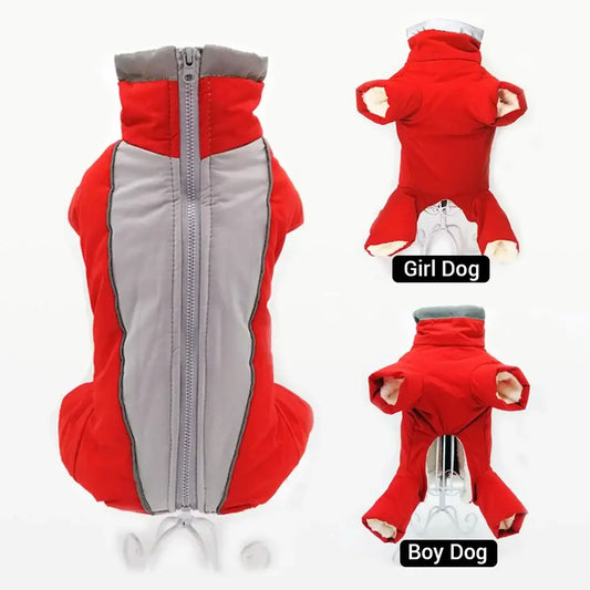 Reflective Waterproof Winter Dog Overalls Jumpsuit