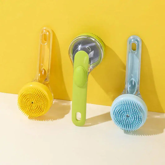 Silicone Pet Bath Brush and Massage Tool for Small Dogs and Cats