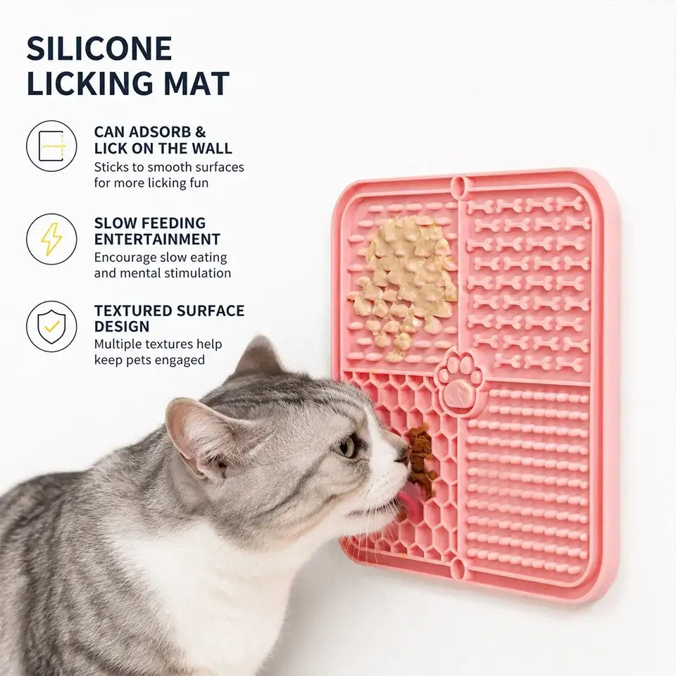 Silicone Slow Feeder Licking Mat for Dogs and Cats