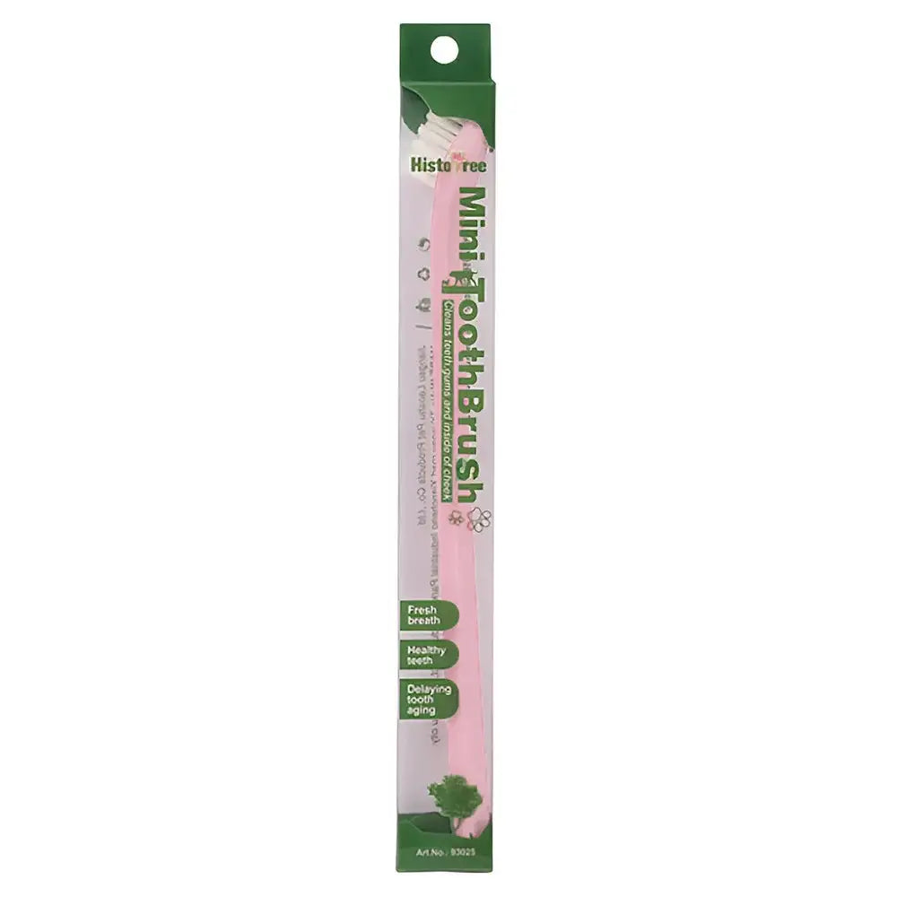 Soft bristle single head pet toothbrush in pink with green packaging for cats and dogs dental care