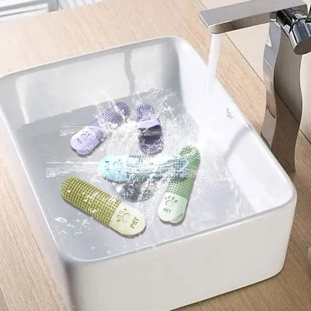 Soft Silicone 360 Degree Pet Toothbrush Finger Brushes